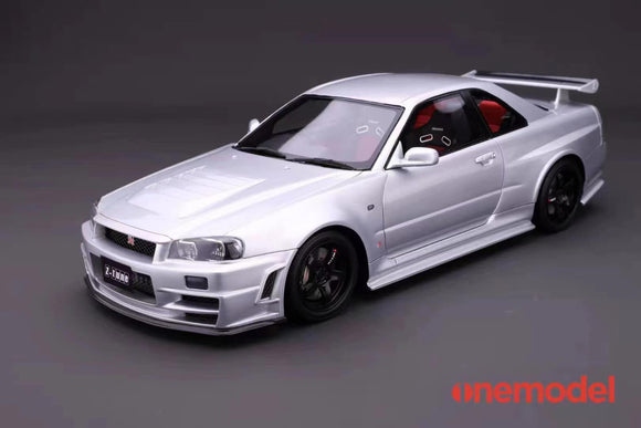 onemodel 1/18 nismo r34 gt-r z-tune silver