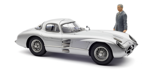 CMC 1/18 M-246 Mercedes-Benz 300 SLR Coupé Chassis No. 0007/55 with a Figurine