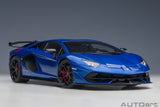 Autoart 79174 1/18 LAMBORGHINI AVENTADOR SVJ (BLU NETHUNS/METALLIC BLUE) Scale model car